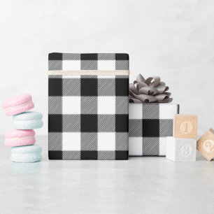 Black and White classic buffalo check pattern Wrapping Paper
