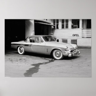 Black and White Classic Car 1968 Europe Poster