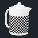 Black and White Classic Chequerboard by STaylor<br><div class="desc">Black and white chequerboard teapot. Images Copyright © Shirley Taylor. All Rights Reserved.</div>