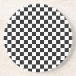 Black and White Classic Chequerboard by STaylor Coaster