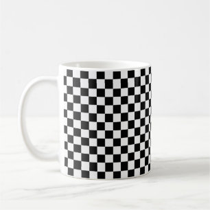 Black and White Classic Chequerboard by STaylor Coffee Mug