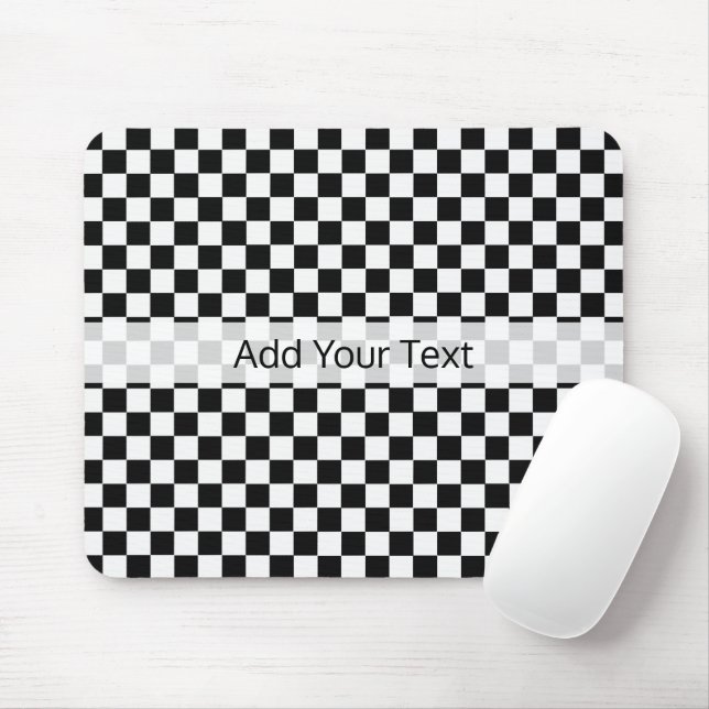Black and White Classic Chequerboard by STaylor Mouse Pad (With Mouse)