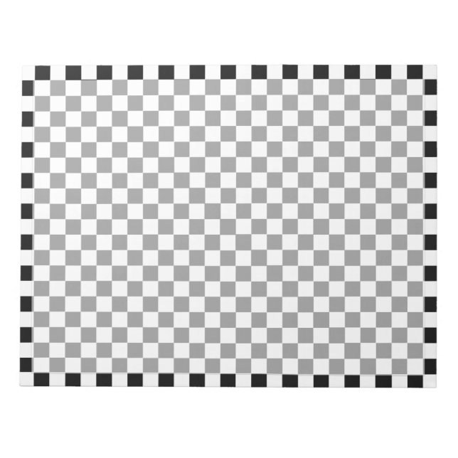 Black and White Classic Chequerboard by STaylor Notepad (Front)