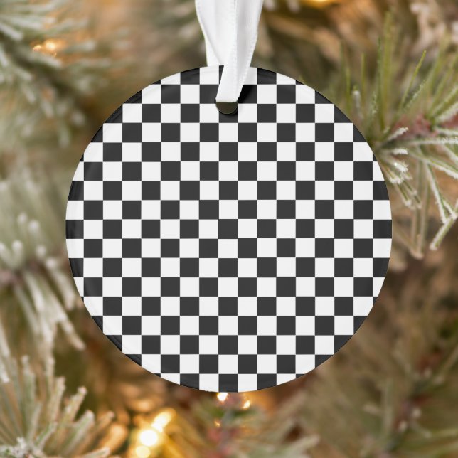 Black and White Classic Chequerboard by STaylor Ornament (Tree)