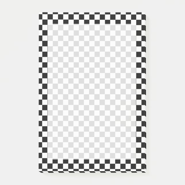 Black and White Classic Chequerboard by STaylor Post-it Notes (Front)