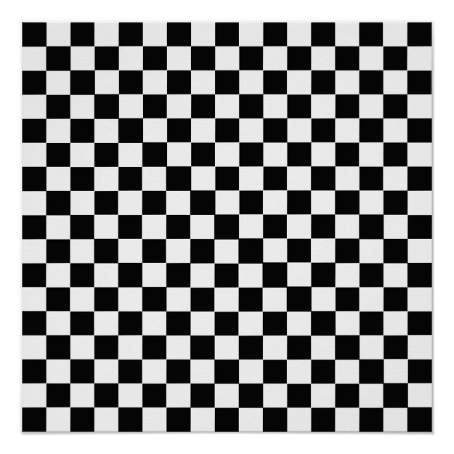 Black And White Classic Chequerboard by STaylor Poster (Front)
