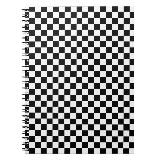 Black and White Classic Chequerboard by STaylor Spiral Notebook (Front)