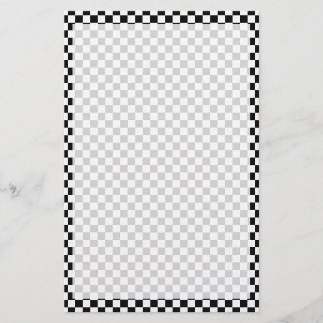 Black and White Classic Chequerboard by STaylor Stationery (Front)