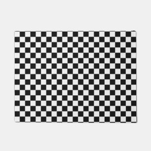 Black And White Classic Chequerboard Doormat