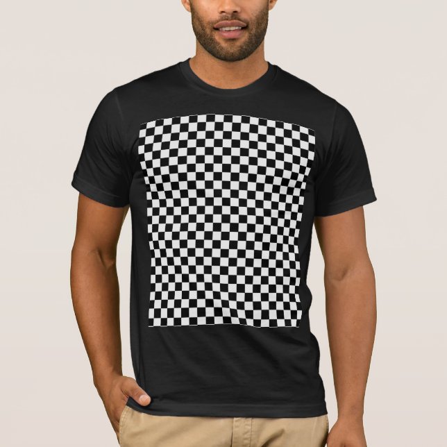 Black And White Classic Chequerboard T-Shirt (Front)