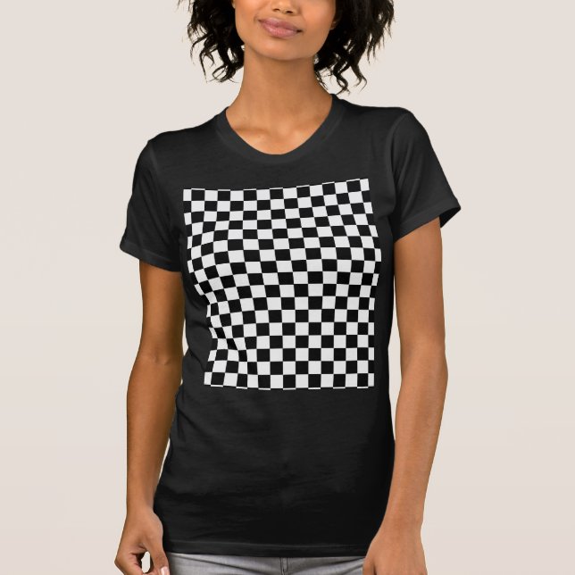 Black And White Classic Chequerboard T-Shirt (Front)