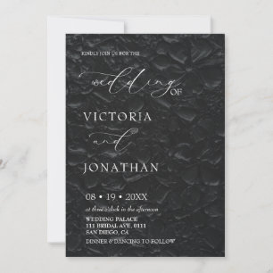 Black and White Classic Elegant Photo Wedding  Invitation