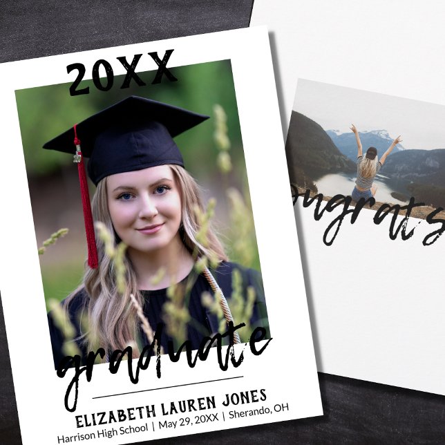Black and White Classic Graduation Announcement (Creator Uploaded)