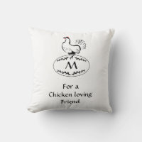 Black and White Classic Hen on a Monogram Egg