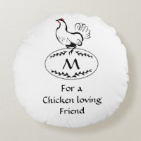 Black and White Classic Hen on a Monogram Egg