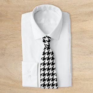 Black and White Classic Houndstooth Tie