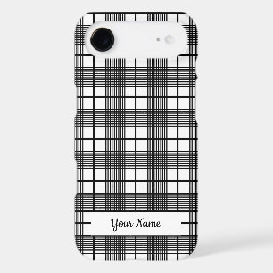Black and White Classic Plaid Pattern Editable