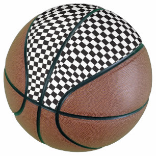 Black And White Classic Retro Chequered Pattern Basketball