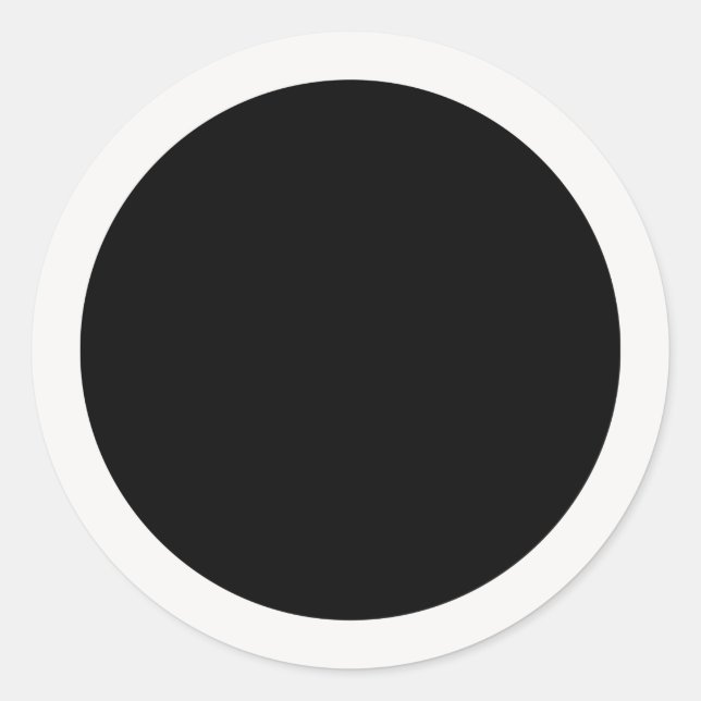 Black and White  Classic Round Sticker (Front)