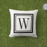 Black and White Classic Square Monogram Cushion<br><div class="desc">Design your own custom throw pillow in any colour combination to perfectly coordinate with your home decor in any space! Use the design tools to change the background colour and the square border colour, or add your own text to include a name, monogram initials or other special text. Every pillow...</div>