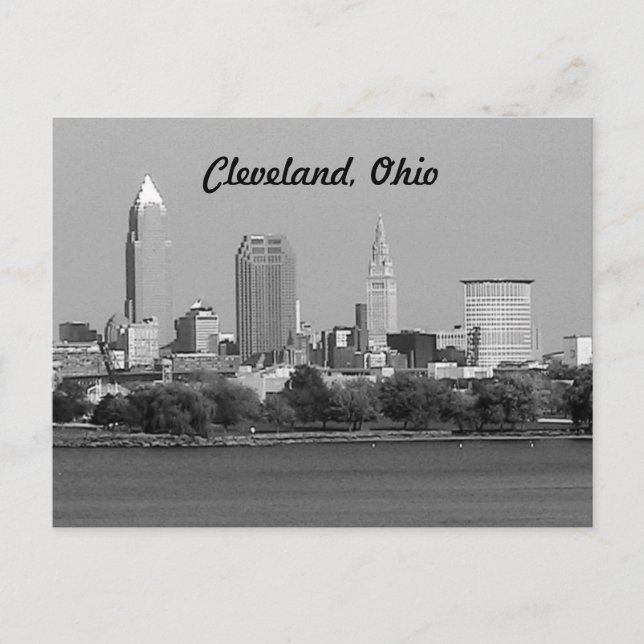 Black and White Cleveland OH Postcard (Front)