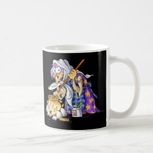 Black And White Coffee Mugs With Purple Witch