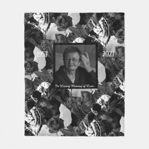 Black And White Collage Catholic Christian Photo Fleece Blanket