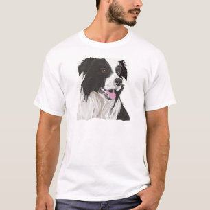 Black and White Collie with Brown eyes T-Shirt
