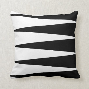 Black and White Colour Block Throw Pillow