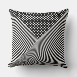 Black and white combined pattern cushion