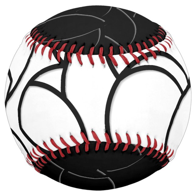 Black and White Comingled Abstract Softball (Front)
