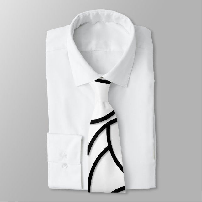 Black and White Comingled Abstract Tie (Tied)