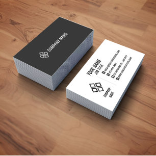Black and White Company Logo Business Card