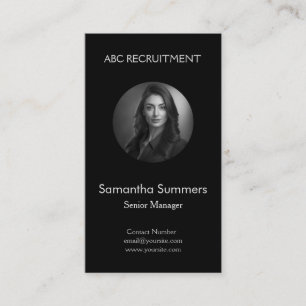 Black and White Company Profile Photo on  Business Card