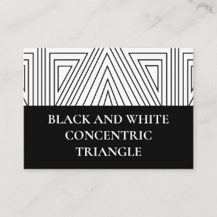 Black and White Concentric Triangle Pattern Business Card