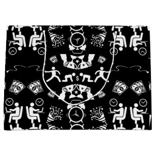 Black And White Congratulations On The New Job. Large Gift Bag