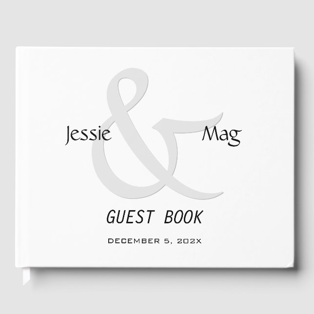 Black and White Contemporary Guest Book (Front)