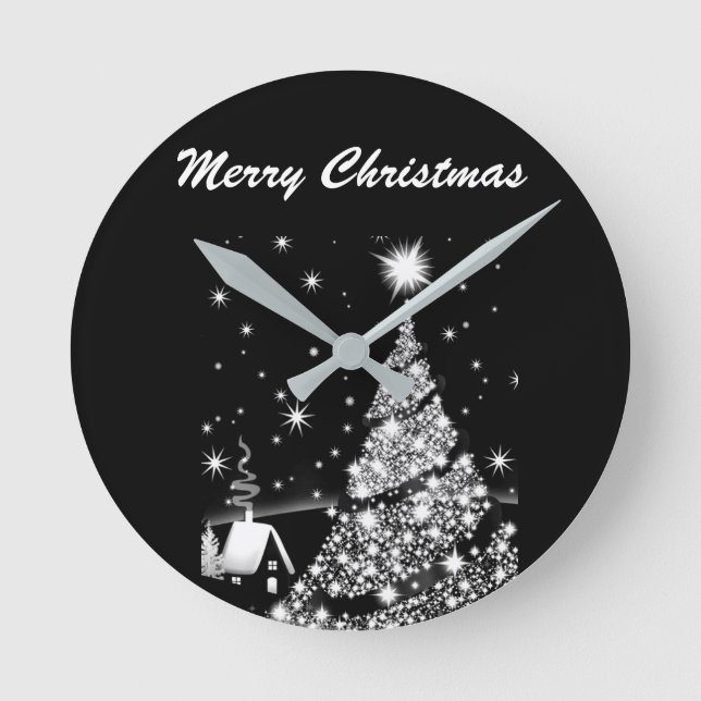 **BLACK AND WHITE COOL CHRISTMAS** CLOCK (Front)