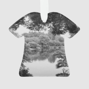 Black and white, cool, unique nature and lake ornament