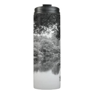 Black and white, cool, unique nature and lake thermal tumbler