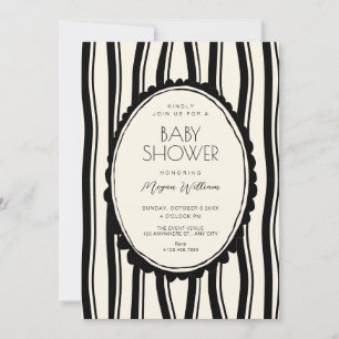 Black and white coquette  invitation