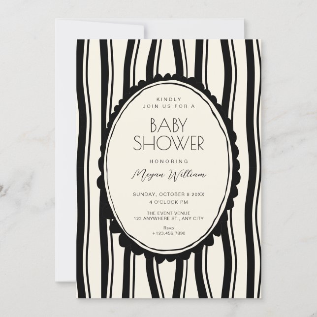 Black and white coquette  invitation (Front)