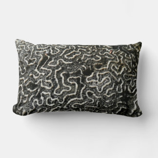 Black and White Coral II Abstract Nature Photo Lumbar Cushion