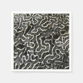 Black and White Coral II Abstract Nature Photo Napkin