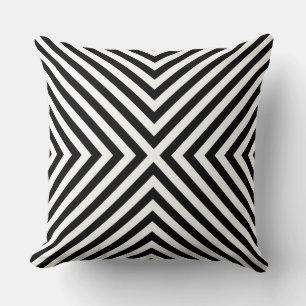 Black And White Corner Pattern - Throw Pillow