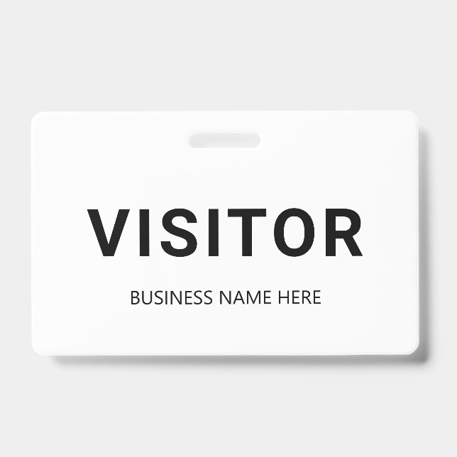 Black and White Corporate Business Visitor Badge ID Badge (Front)