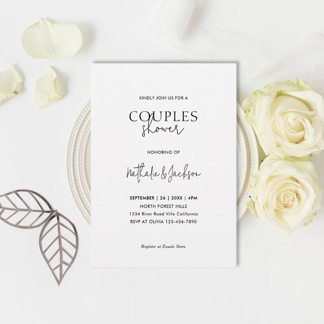 Black And White Couples Bridal Shower Invitation (Creator Uploaded)