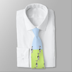Black and White Cow Cartoon. Front. Tie
