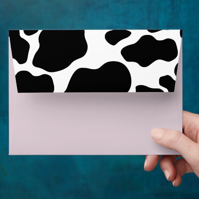 Black and White Cow Envelope (Hand)