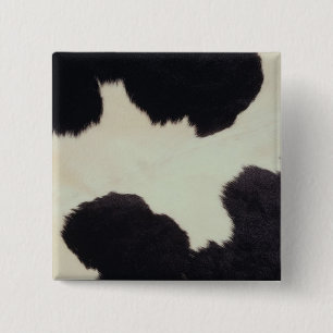 Black and White Cow Hide 15 Cm Square Badge